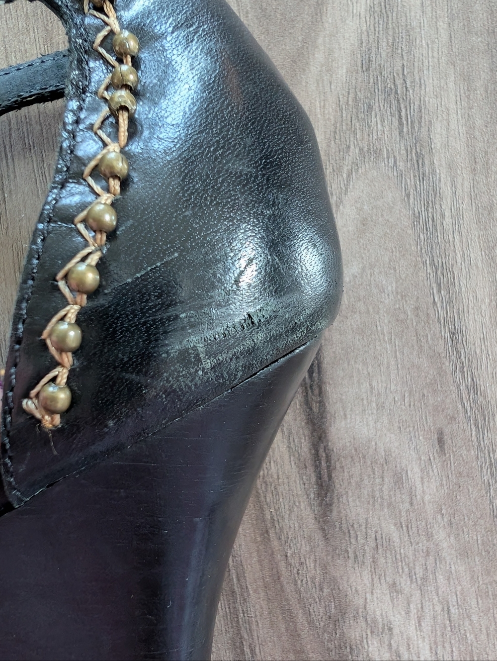 Carlos Black Embroidered Women's Strap Block Wedge Heels (Size 7.5) - Picture 14 of 15